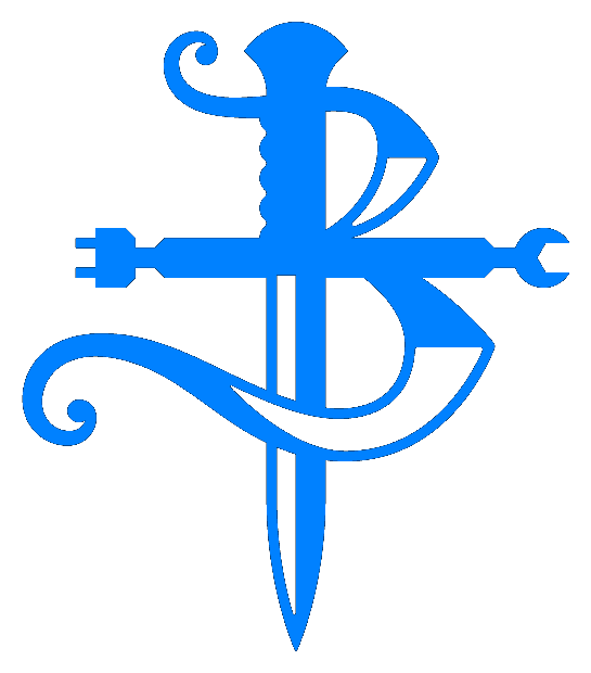 Blue Team Village logo — a letter B formed by a dagger, power plug, and wrench